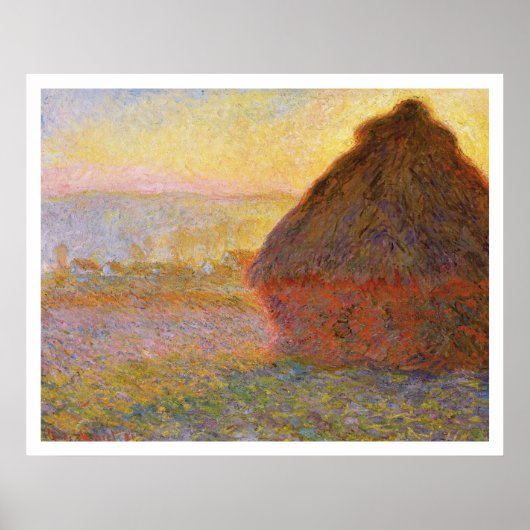 Claude Monet - Haystacks (op Sunset) Poster (Voorkant)
