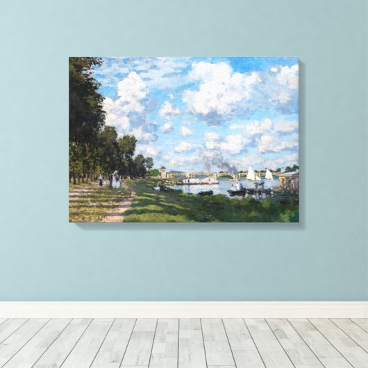 Claude Monet - Het bekken in Argenteuil Canvas Afdruk (Insitu (Houten vloer))