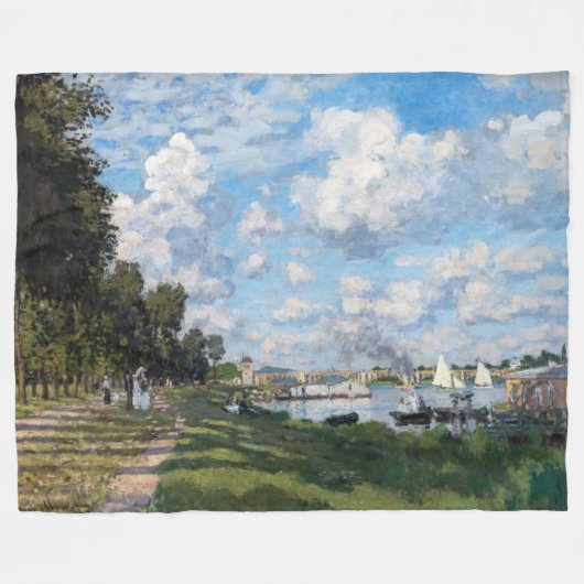 Claude Monet - Het bekken in Argenteuil Fleece Deken (Voorkant (Horizontaal))
