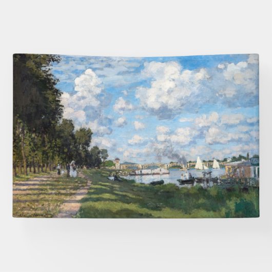 Claude Monet - Het bekken in Argenteuil Spandoek (Horizontaal)