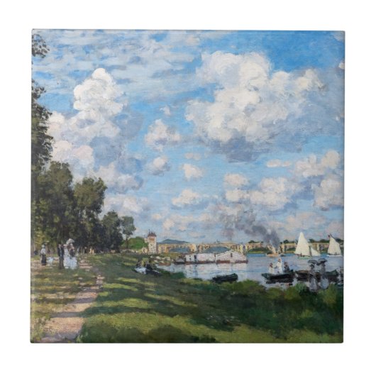 Claude Monet - Het bekken in Argenteuil Tegeltje (Voorkant)
