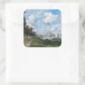 Claude Monet - Het bekken in Argenteuil Vierkante Sticker (Tas)