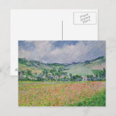 Claude Monet | het Gebied van de Papaver dichtbij Briefkaart (Voorkant / Achterkant)