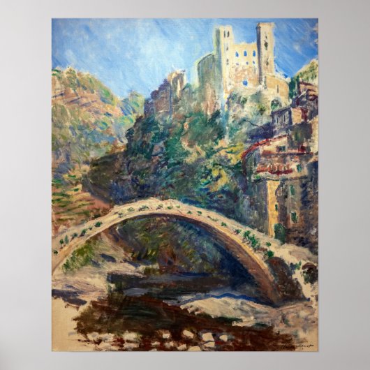 Claude Monet - Het Kasteel van Dolceacqua Poster (Voorkant)