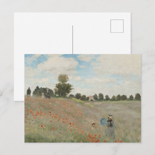 Claude Monet Het Klaprozenveld bij Argenteuil Briefkaart (Voorkant / Achterkant)