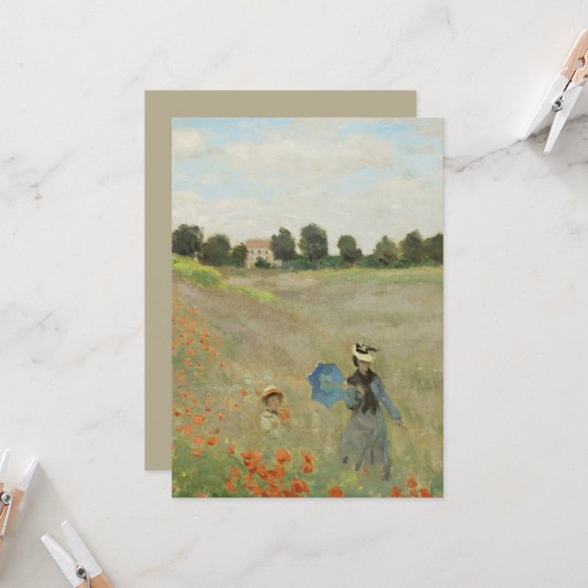 Claude Monet Het klaprozenveld bij Argenteuil Kuns (Voorkant / Achterkant in situ)