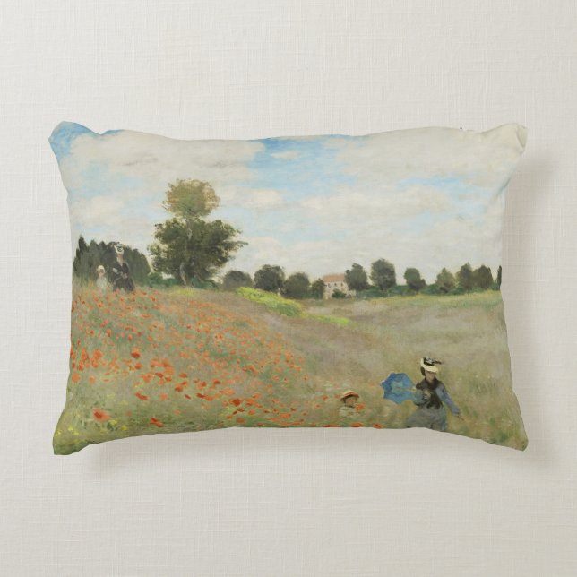 Claude Monet Het klaprozenveld bij Argenteuil Kuns Accent Kussen (Voorkant)