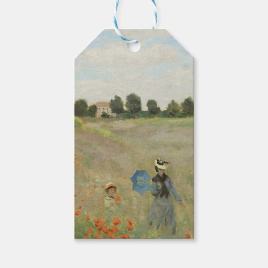 Claude Monet Het klaprozenveld bij Argenteuil Kuns Cadeaulabel (Voorkant)