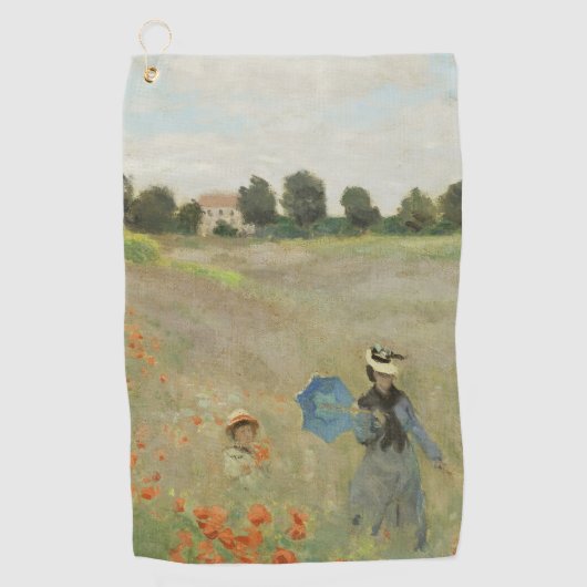 Claude Monet Het klaprozenveld bij Argenteuil Kuns Golfhanddoek (Voorkant)