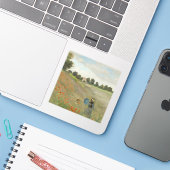 Claude Monet Het klaprozenveld bij Argenteuil Kuns Sticker (Laptop met iPhone)