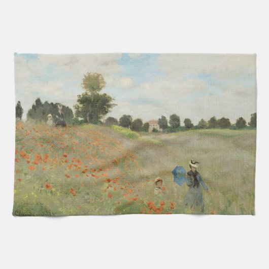 Claude Monet Het klaprozenveld bij Argenteuil Kuns Theedoek (Horizontaal)