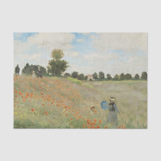 Claude Monet Het klaprozenveld bij Argenteuil Kuns Tissuepapier (Voorkant)