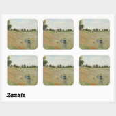 Claude Monet Het klaprozenveld bij Argenteuil Kuns Vierkante Sticker (Vel)