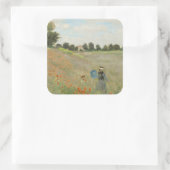 Claude Monet Het klaprozenveld bij Argenteuil Kuns Vierkante Sticker (Tas)