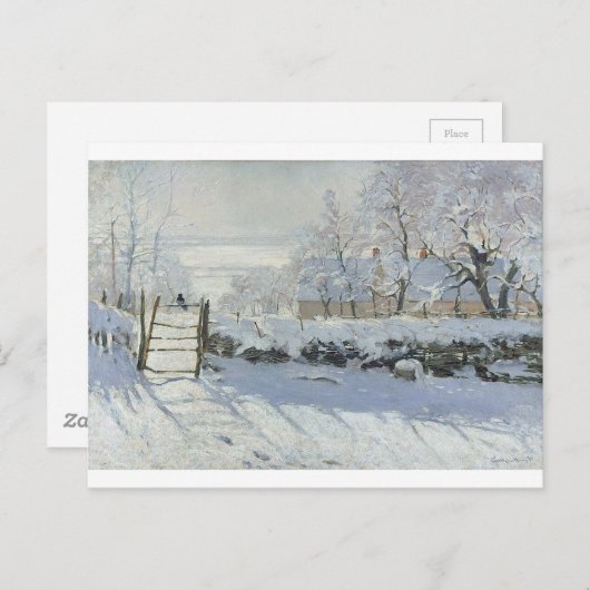 Claude Monet - Het Magpie Classic schilderij Briefkaart (Voorkant / Achterkant)