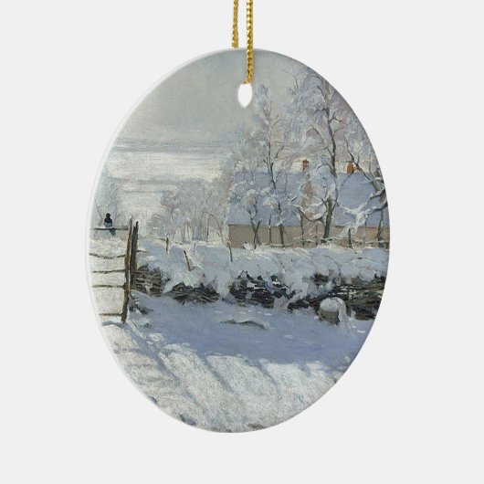 Claude Monet - Het Magpie Classic schilderij Keramisch Ornament (Rechts)