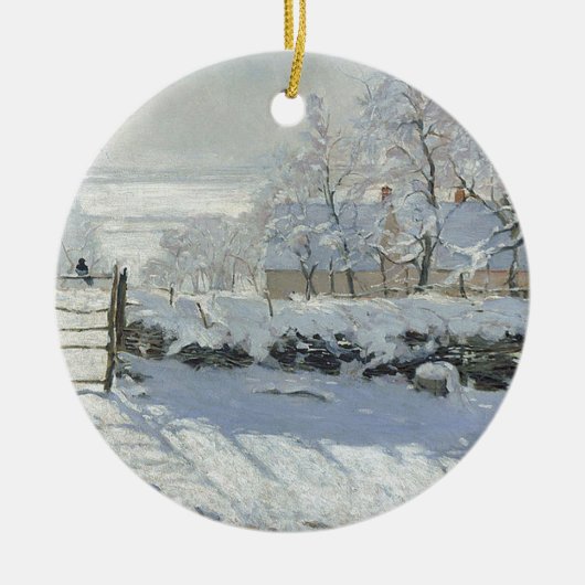 Claude Monet - Het Magpie Classic schilderij Keramisch Ornament (Voorkant)