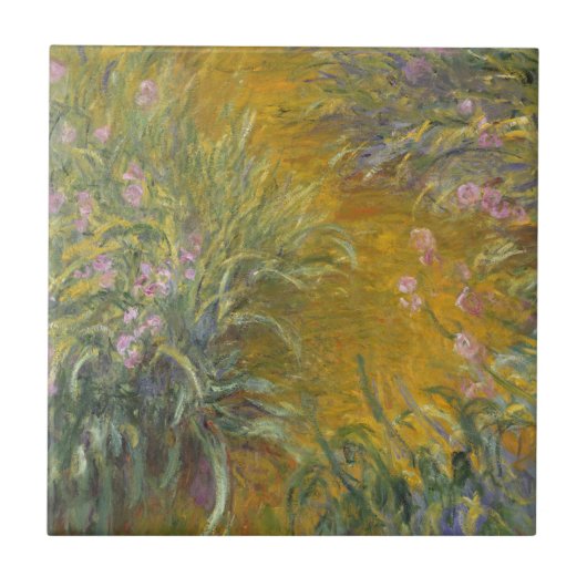 Claude Monet | Het pad door de IRIES Tegeltje (Voorkant)