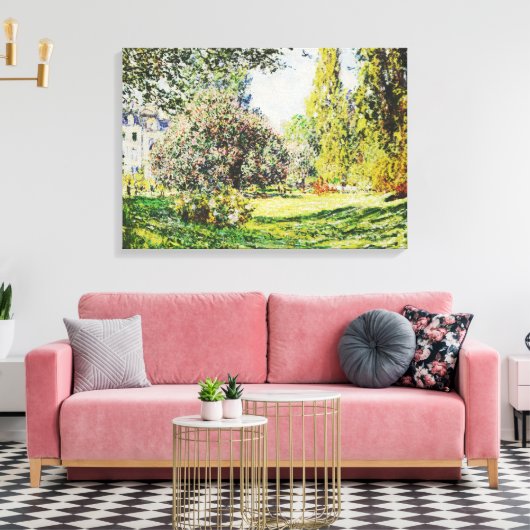 Claude Monet - Het Park Monceau Canvas Afdruk (Insitu (Woonkamer))