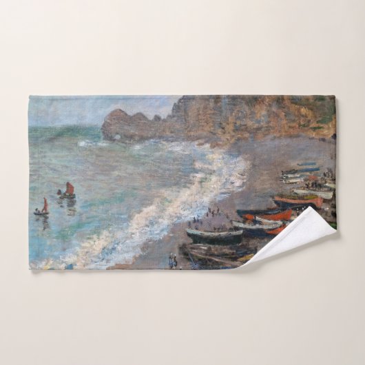 Claude Monet - Het strand bij Etretat Bad Handdoek (Handdoek)