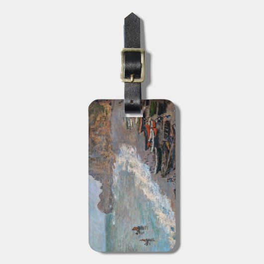 Claude Monet - Het strand bij Etretat Bagagelabel (Voorkant verticaal)