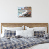Claude Monet - Het strand bij Etretat Canvas Afdruk (Insitu (Slaapkamer))