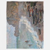 Claude Monet - Het strand bij Etretat Fleece Deken (Voorkant)