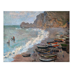 Claude Monet - Het strand bij Etretat Foto Afdruk