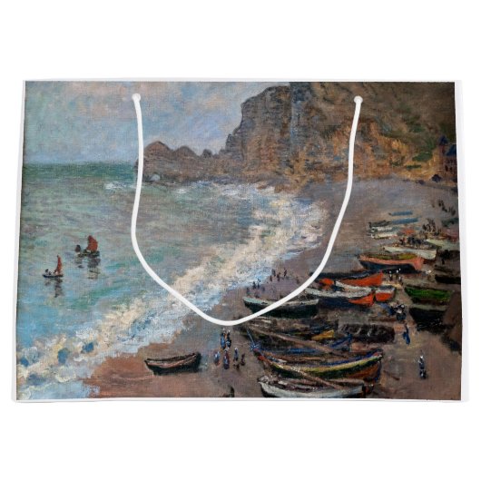 Claude Monet - Het strand bij Etretat Groot Cadeauzakje (Voorkant)