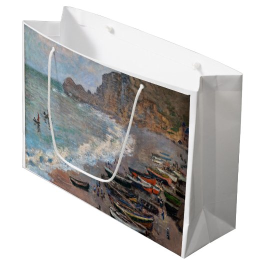 Claude Monet - Het strand bij Etretat Groot Cadeauzakje (Voorkant Gekanteld)