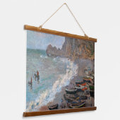 Claude Monet - Het strand bij Etretat Hangend Wandkleed (Gebogen)