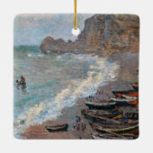 Claude Monet - Het strand bij Etretat Keramisch Ornament (Achterkant)