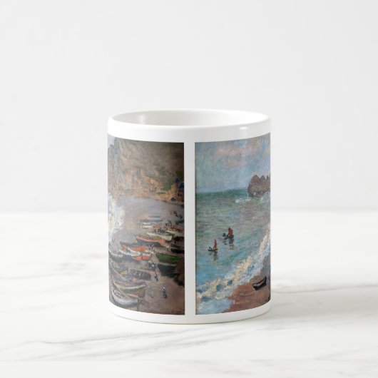 Claude Monet - Het strand bij Etretat Koffiemok (Center)