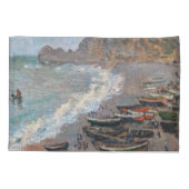 Claude Monet - Het strand bij Etretat Kussensloop (Achterkant)