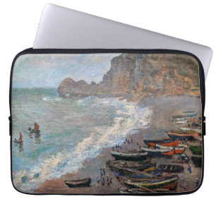 Claude Monet - Het strand bij Etretat Laptop Sleeve
