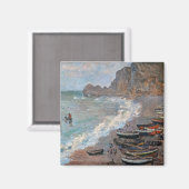 Claude Monet - Het strand bij Etretat Magneet (Voorkant / Achterkant)