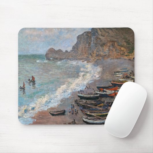 Claude Monet - Het strand bij Etretat Muismat (Met muis)
