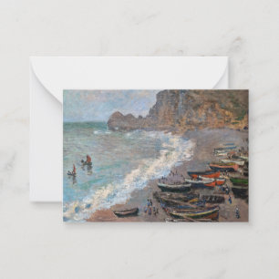 Claude Monet - Het strand bij Etretat Notitiekaartje