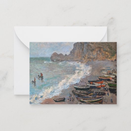 Claude Monet - Het strand bij Etretat Notitiekaartje (Voorkant)