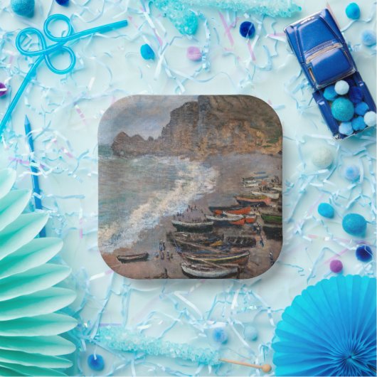 Claude Monet - Het strand bij Etretat Papieren Bordje (Feest)