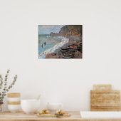 Claude Monet - Het strand bij Etretat Poster (Keuken)