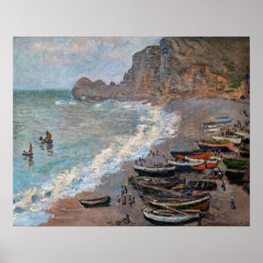 Claude Monet - Het strand bij Etretat Poster (Voorkant)
