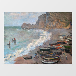 Claude Monet - Het strand bij Etretat Raamsticker