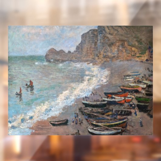 Claude Monet - Het strand bij Etretat Raamsticker (Vel 2)