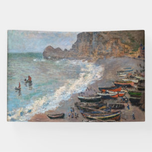 Claude Monet - Het strand bij Etretat Spandoek