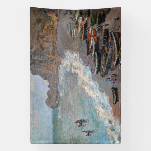 Claude Monet - Het strand bij Etretat Spandoek (Verticaal)