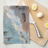 Claude Monet - Het strand bij Etretat Theedoek (Quarter Fold)