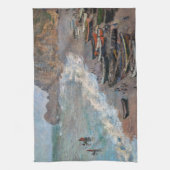 Claude Monet - Het strand bij Etretat Theedoek (Verticaal)