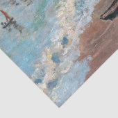 Claude Monet - Het strand bij Etretat Tissuepapier (Detail)