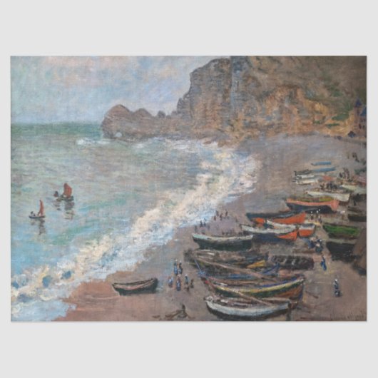 Claude Monet - Het strand bij Etretat Tissuepapier (Voorkant)
